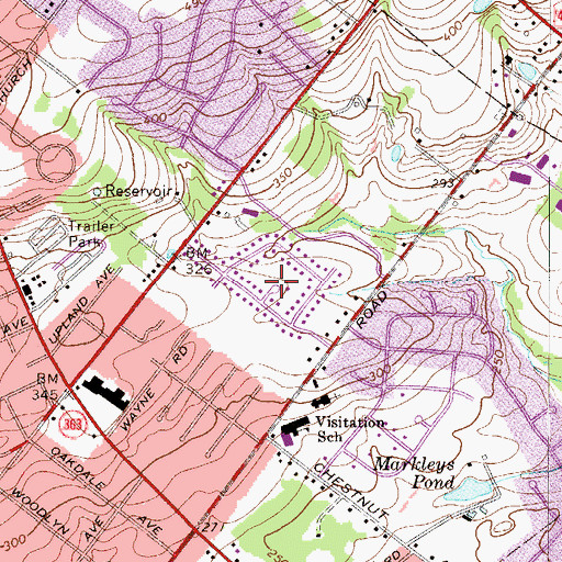 Topographic Map of Providence Crossing, PA