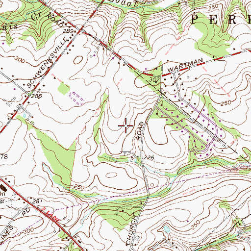 Topographic Map of Providence Knoll, PA