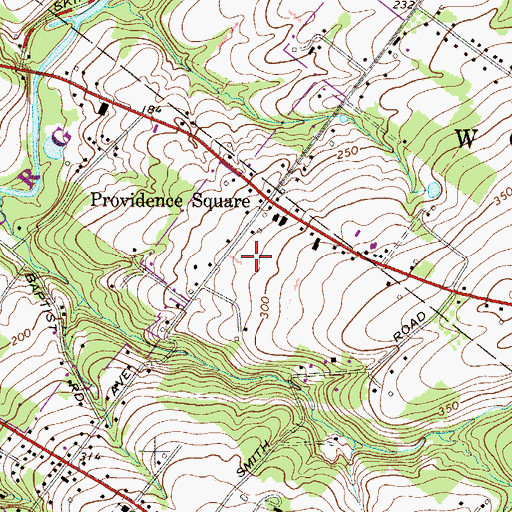 Topographic Map of Providence Meadows, PA
