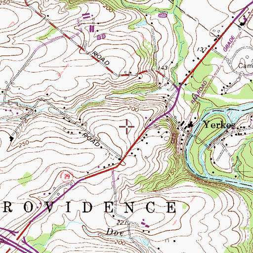 Topographic Map of Providence Ridge, PA