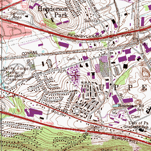 Topographic Map of Prussian Woods, PA