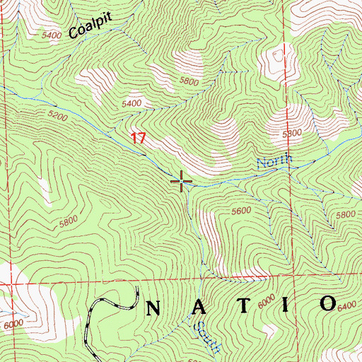 Topographic Map of South Fork Cottonwood Creek, CA