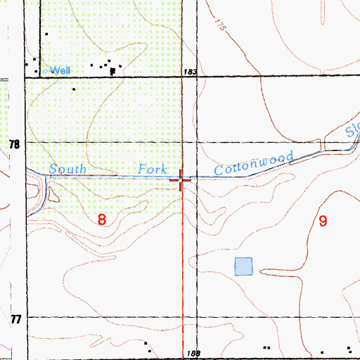 Topographic Map of South Fork Cottonwood Slough, CA