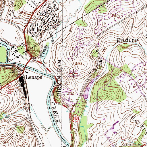 Topographic Map of Radley Run Country Club, PA