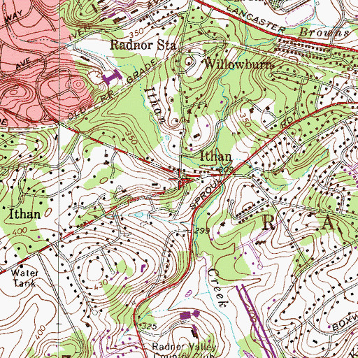 Topographic Map of Radnor Friends Church, PA