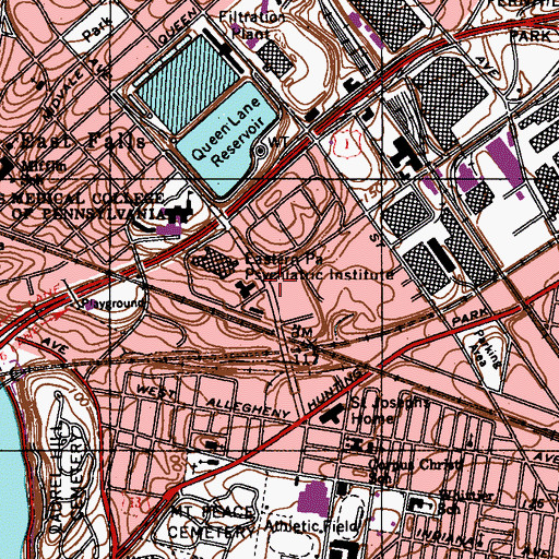 Topographic Map of Randolph Skills Center, PA