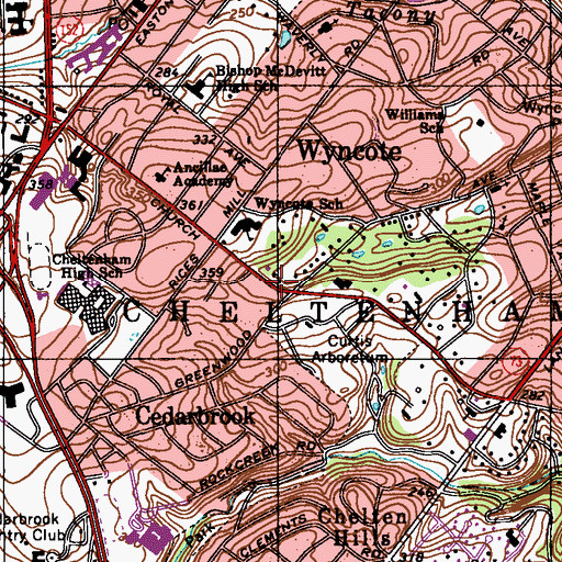 Topographic Map of Reconstructionist Rabbinical College, PA