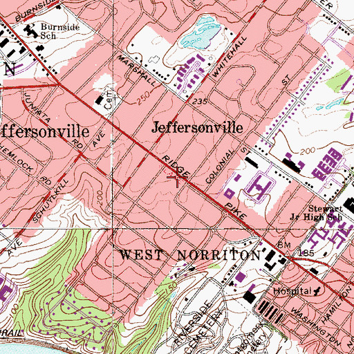 Topographic Map of Reformed Church of the Ascension, PA