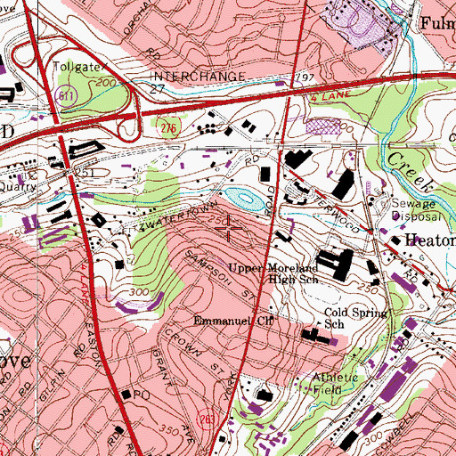Topographic Map of Regency Park Towers, PA