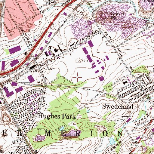 Topographic Map of Renaissance at Gulph Mills Industrial Center, PA