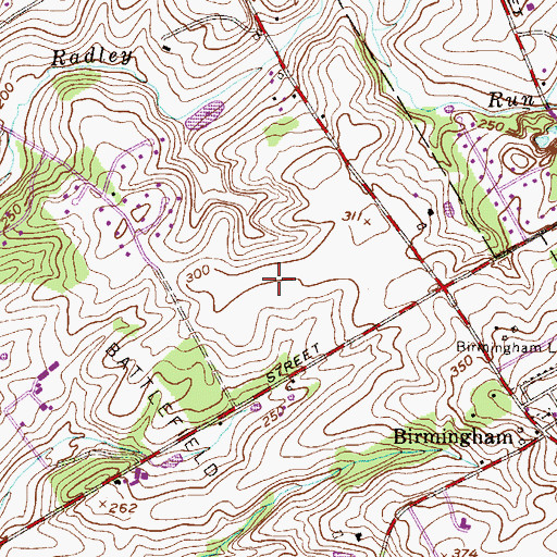 Topographic Map of Revolutionary Farm, PA