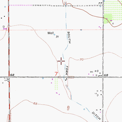 Topographic Map of South Fork Ditch, CA