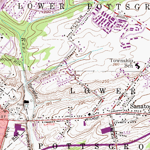 Topographic Map of Ritter Estates, PA