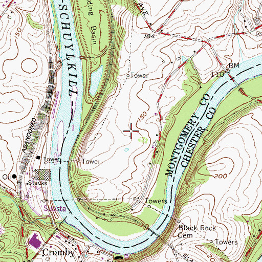Topographic Map of Rivers Bend, PA