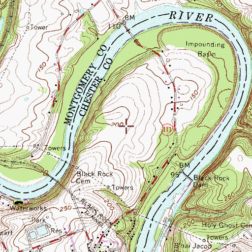 Topographic Map of Riverwalk, PA
