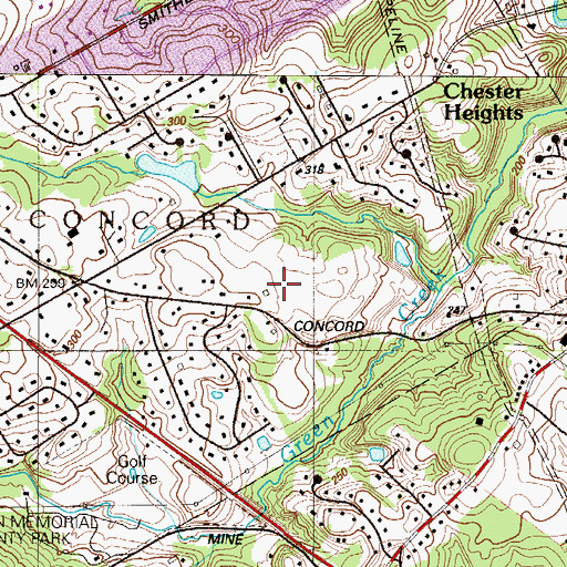 Topographic Map of Riviera at Concord, PA