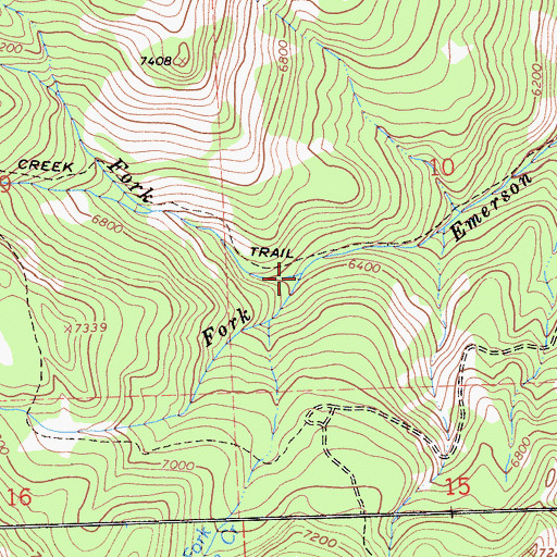 Topographic Map of South Fork Emerson Creek, CA