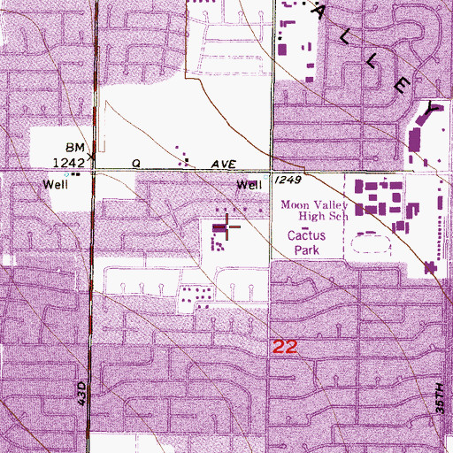 Topographic Map of Cactus Park, AZ