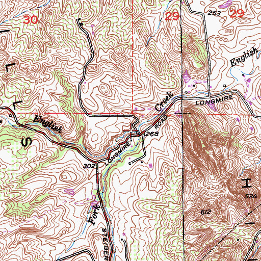 Topographic Map of South Fork English Creek, CA
