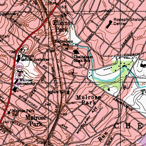 Topographic Map of Romanian Eastern Orthodox Church, PA