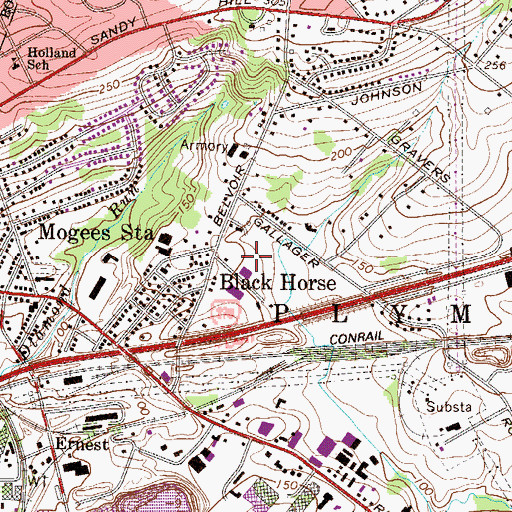 Topographic Map of Romano Drive Industrial Park, PA
