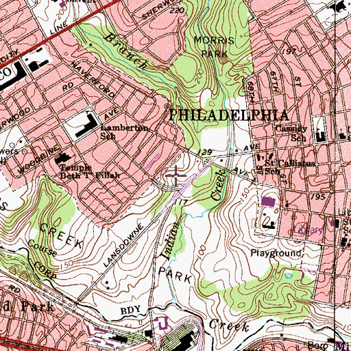 Topographic Map of Rose Community Center, PA