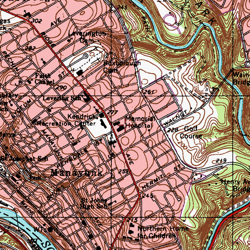 Topographic Map of Roxborough Memorial Hospital, PA