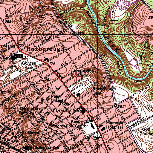 Topographic Map of Roxborough Post Office, PA
