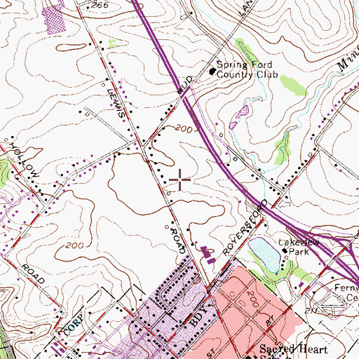 Topographic Map of Royersford Post Office, PA