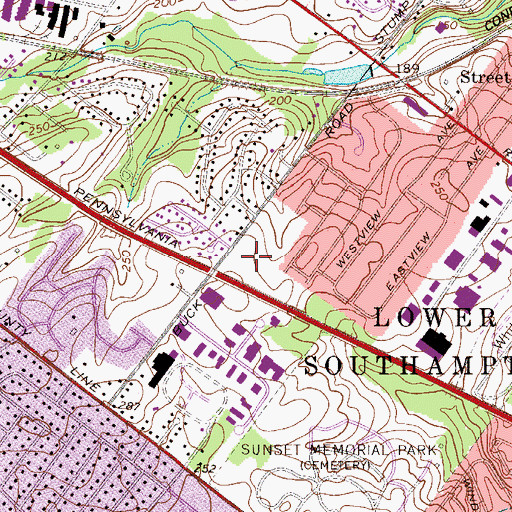 Topographic Map of Russell E Elliot Memorial Park, PA