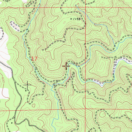 Topographic Map of South Fork Fuller Creek, CA