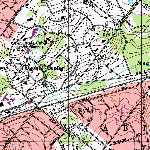 Topographic Map of Rydall Park, PA