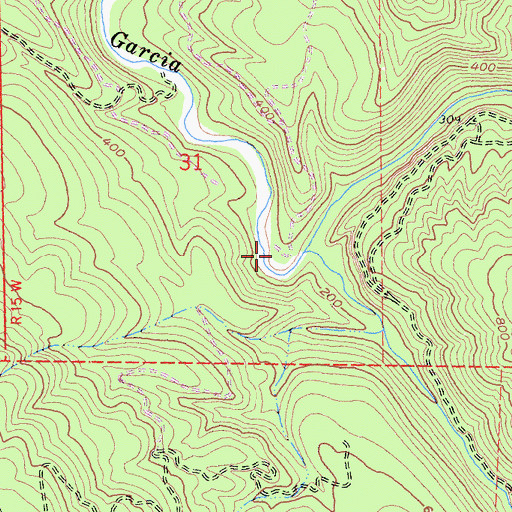 Topographic Map of South Fork Garcia River, CA