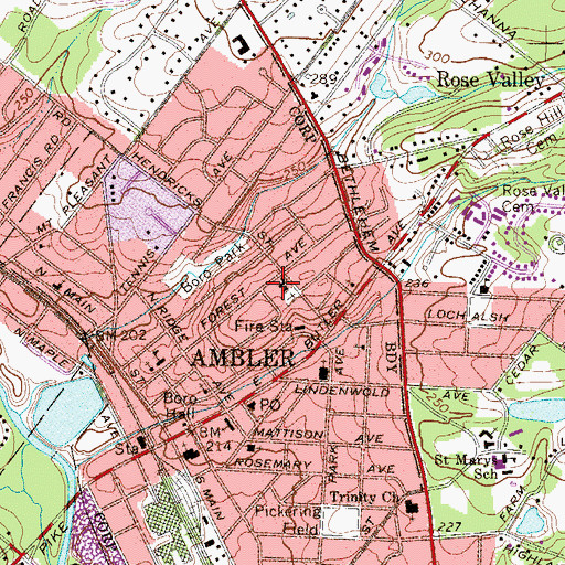 Topographic Map of Saint Anthonys Catholic School, PA