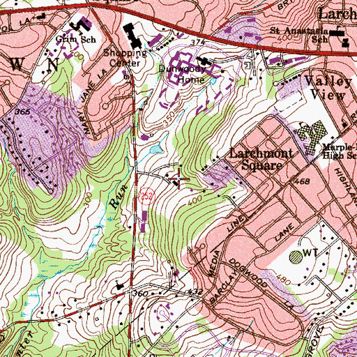 Topographic Map of Saint Charbel Mission Cemetery, PA