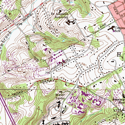 Topographic Map of Saint Colman-John Neumann School, PA