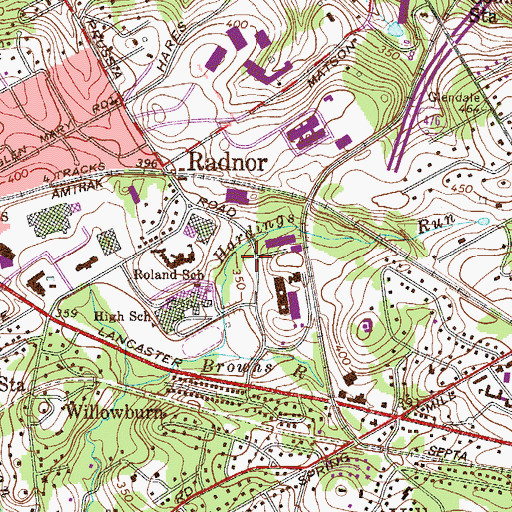 Topographic Map of Saint Davids Industrial Park, PA