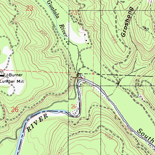 Topographic Map of South Fork Gualala River, CA
