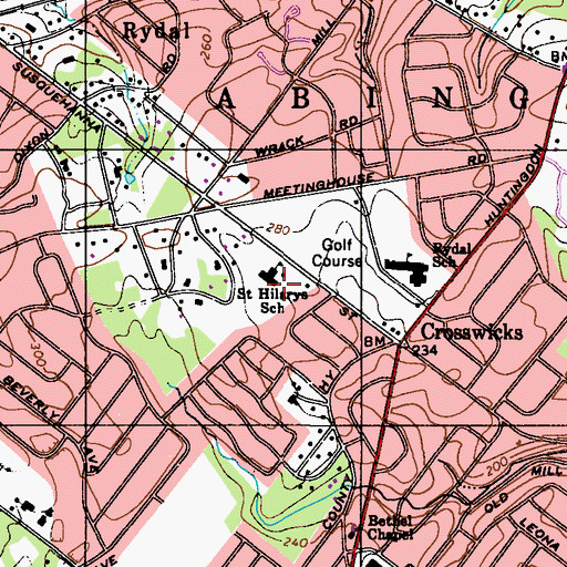Topographic Map of Saint Hilary of Poitiers Church, PA