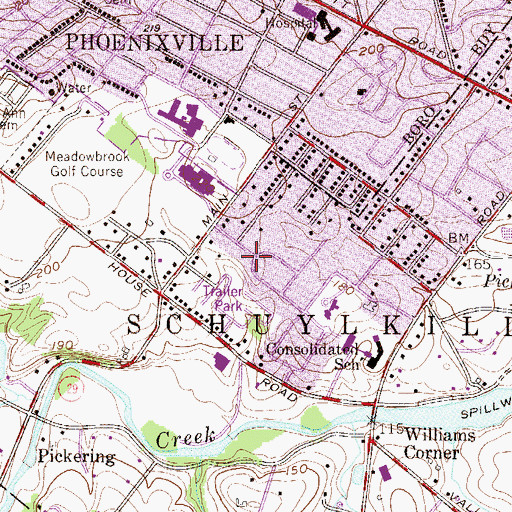 Topographic Map of Saint John Circle, PA