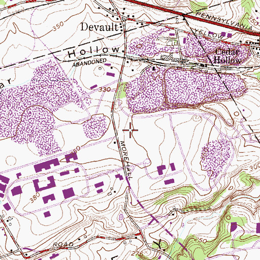 Topographic Map of The Shops at Great Valley Shopping Center, PA