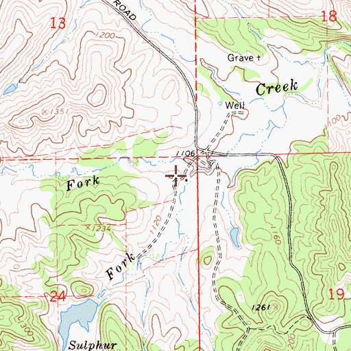 Topographic Map of South Fork Guyre Creek, CA