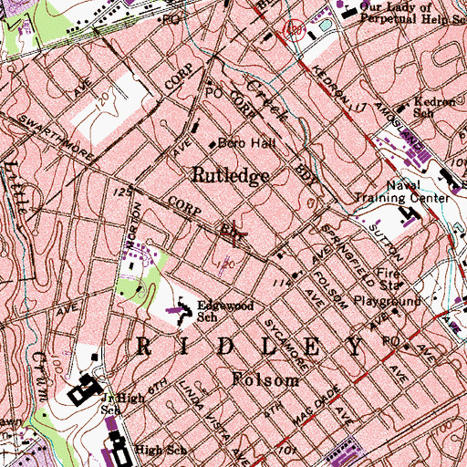 Topographic Map of The Triangle Park, PA