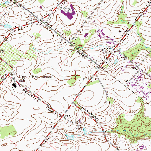 Topographic Map of The Woods at Providence Reserve, PA