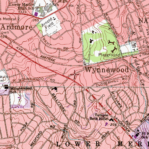 Topographic Map of The Wyndon, PA