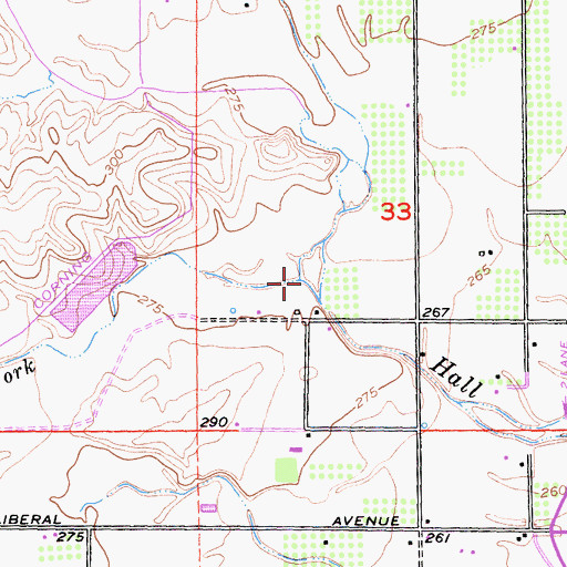 Topographic Map of South Fork Hall Creek, CA