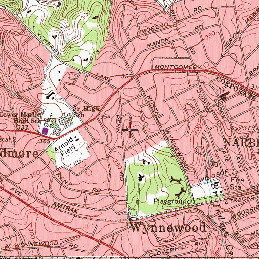 Topographic Map of Thomas Wynne, PA