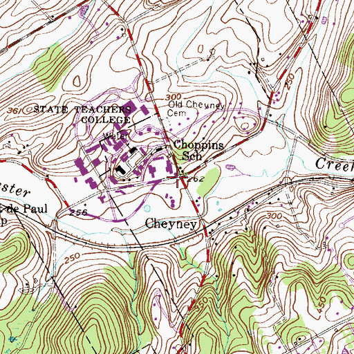 Topographic Map of Thornbury Police Department, PA
