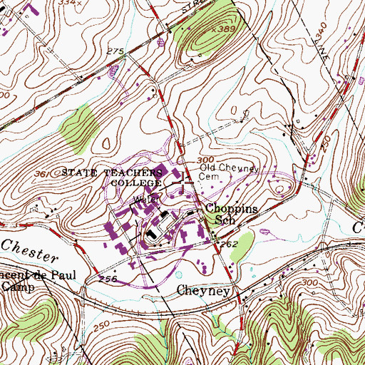 Topographic Map of Thornbury Township Building, PA