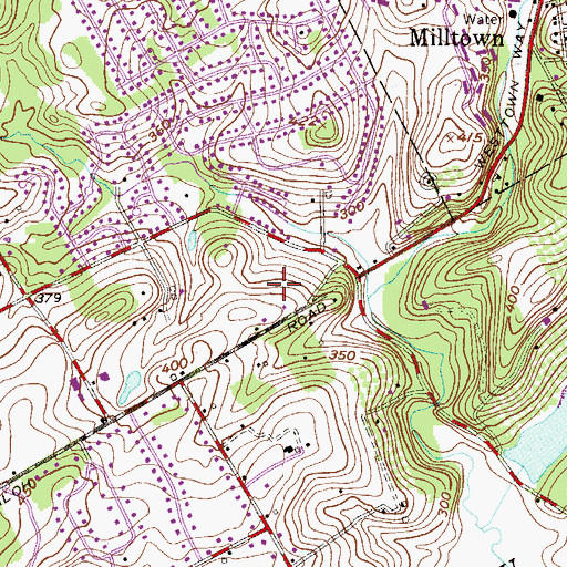 Topographic Map of Tiberton, PA
